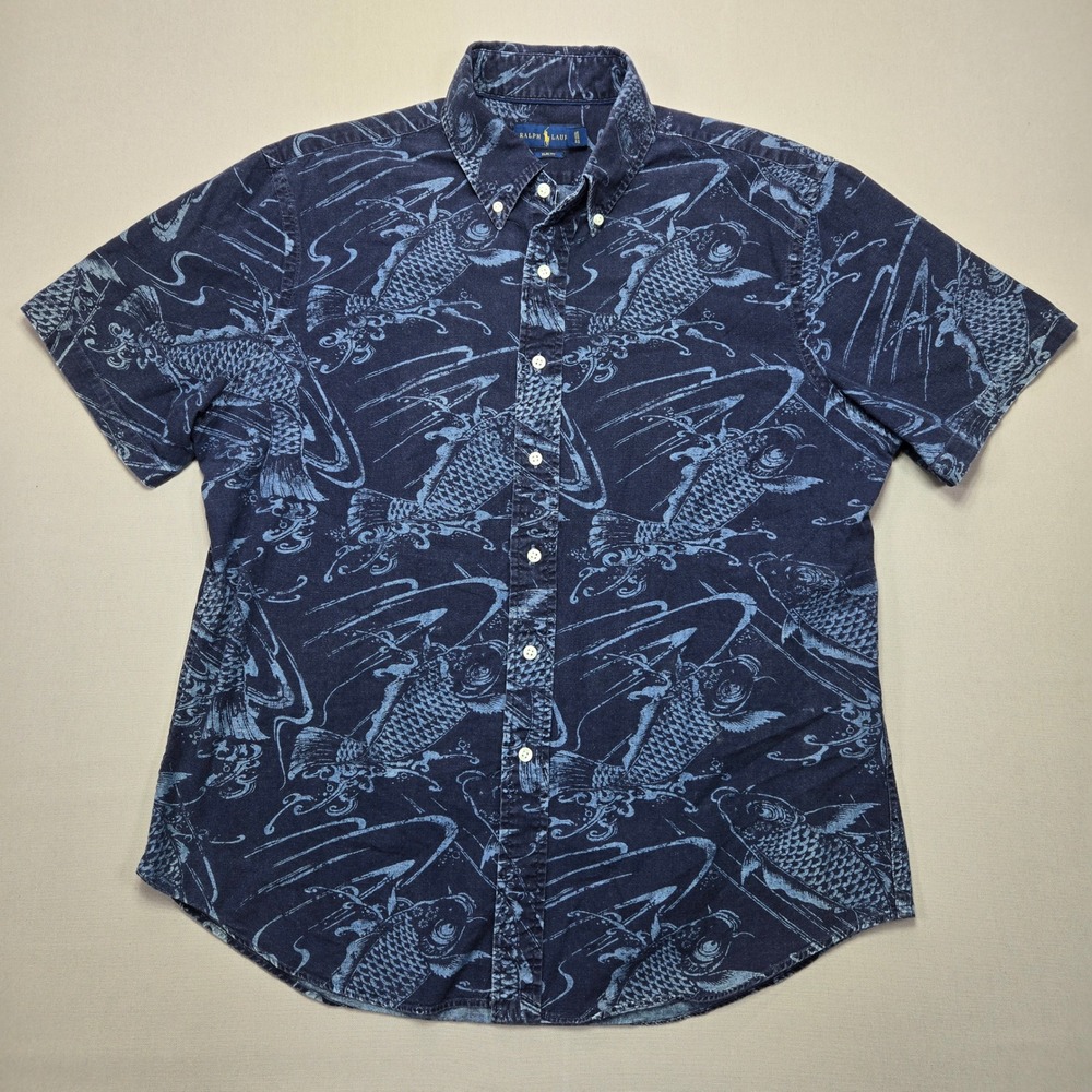 Ralph Lauren Navy Blue Casual Button Down Shirt